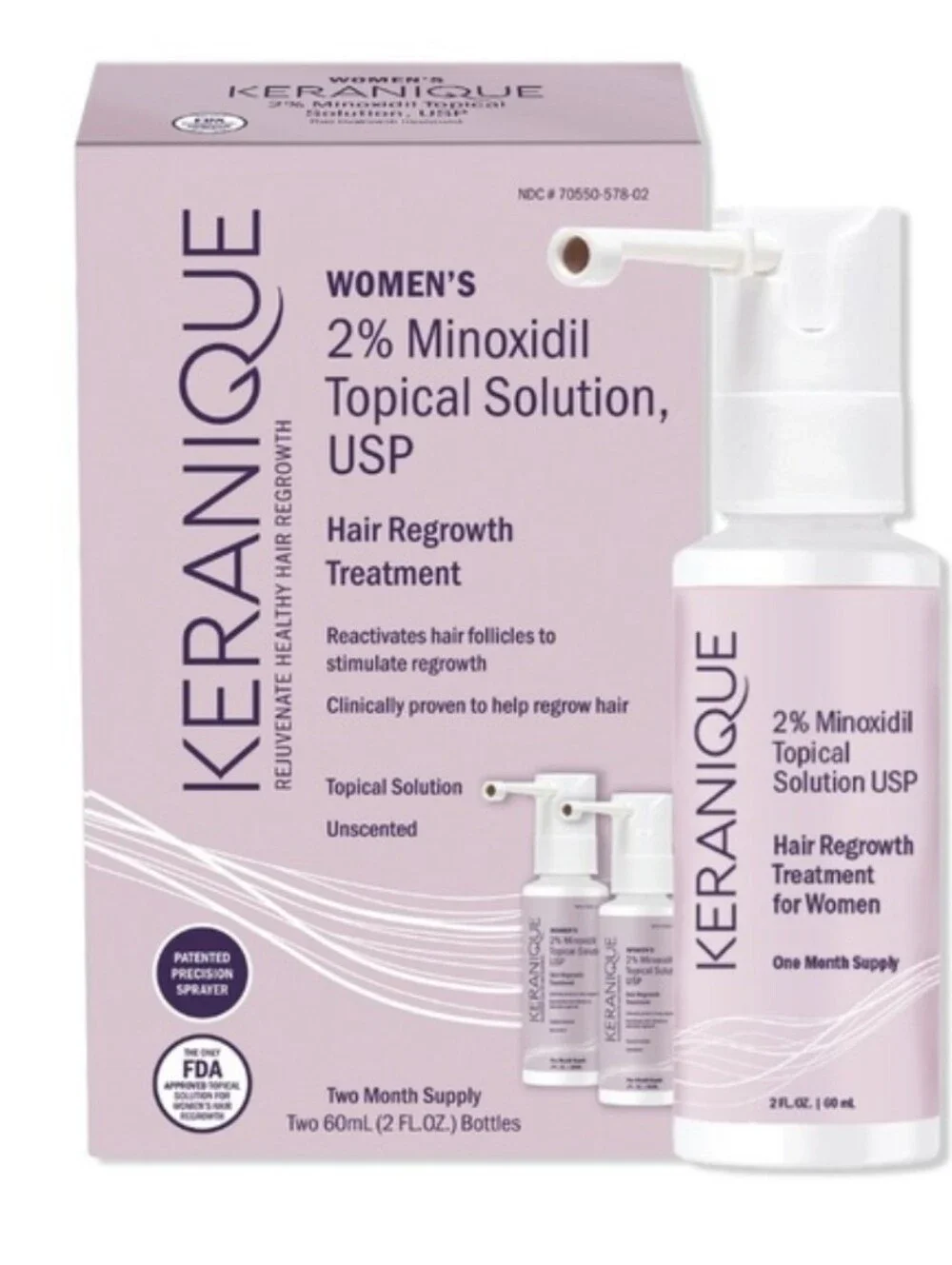 Keranique ✨️ Women’s 2% Minoxidil Topical Solution - Set Of 2. NIB